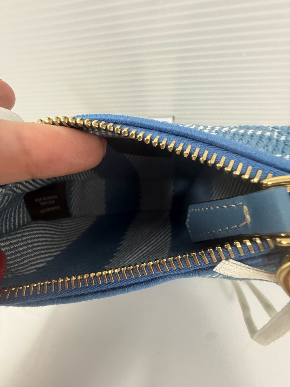 Fendi Blue Monogram Crescent Mini Bag with Gold Accents - Picture 5 of 5